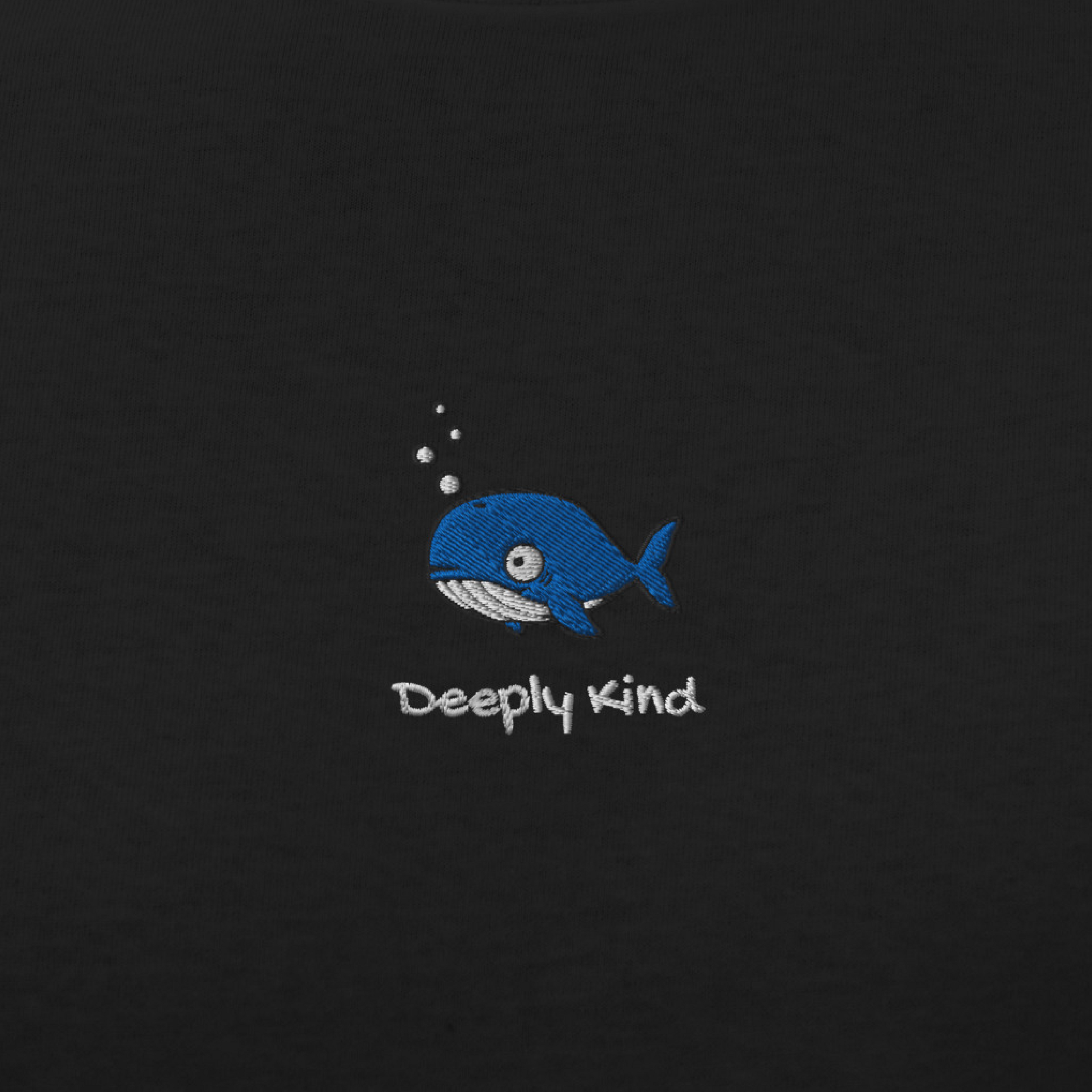 Seayou unisex classic black t-shirt design view, organic cotton, ocean-themed design, whale